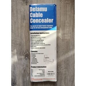 DELAMU White Cable Concealer Kit 157.5" Cable Cover Channel‎ NEW